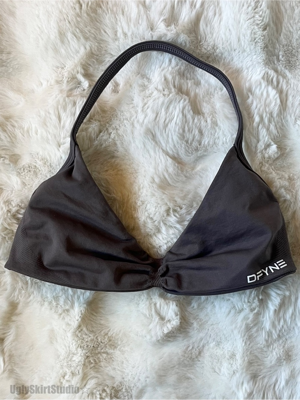 DFYNE Impact Seamless Ruched Sports Bra - Charcoal Grey EUC